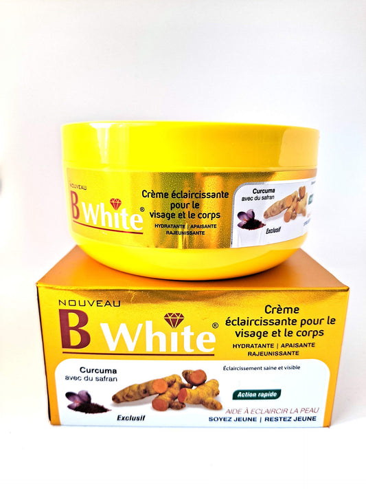 Crème éclaircissante - Pour le Visage et Corps - B WHITE Piment Doux avec Carotte - Crème hydratante - 500 ml